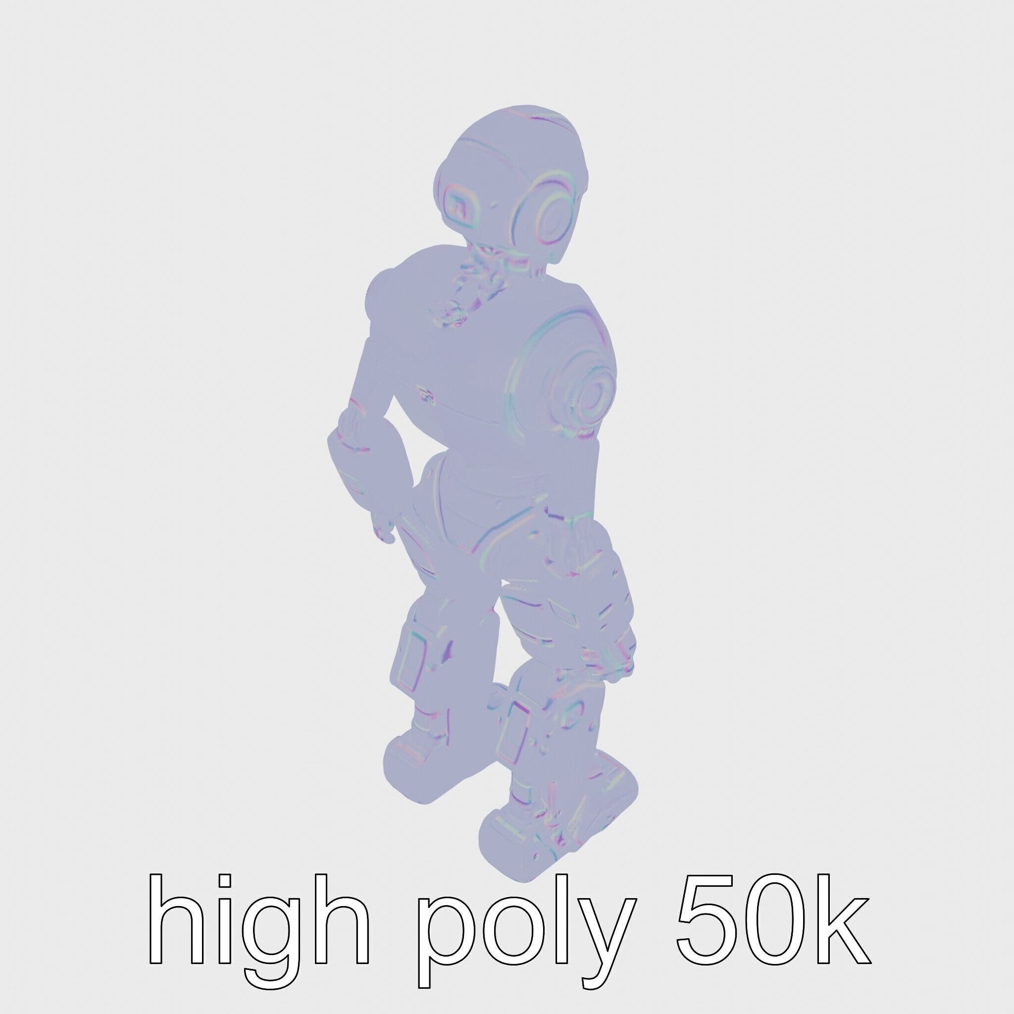 Advanced Humanoid Robot Model for Sci-Fi Projects Low-poly 3D model_16