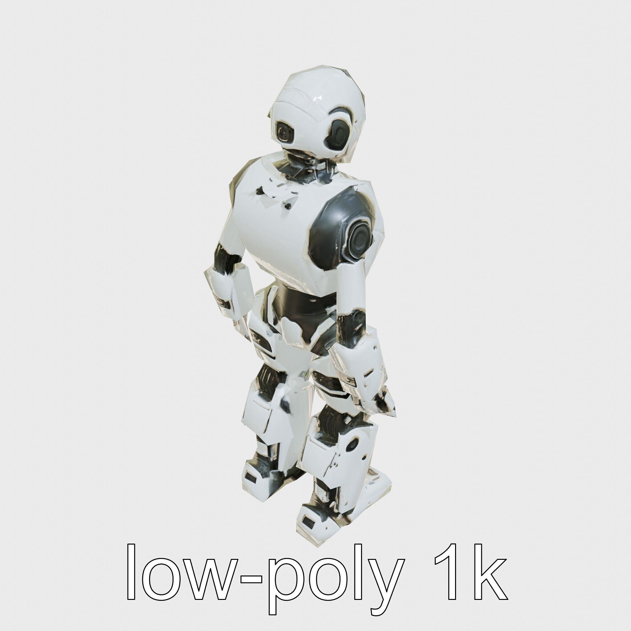 Advanced Humanoid Robot Model for Sci-Fi Projects Low-poly 3D model_13