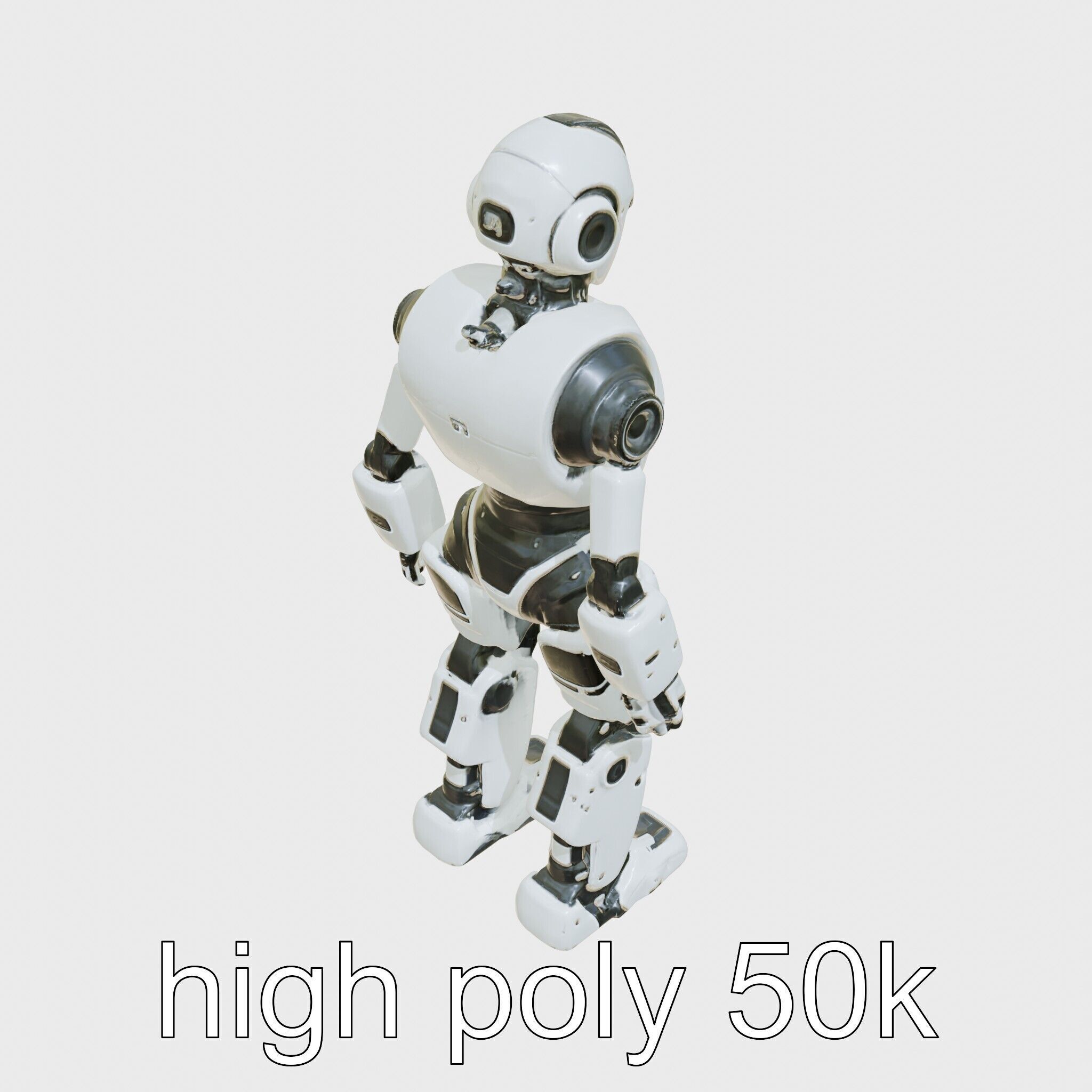 Advanced Humanoid Robot Model for Sci-Fi Projects Low-poly 3D model_31
