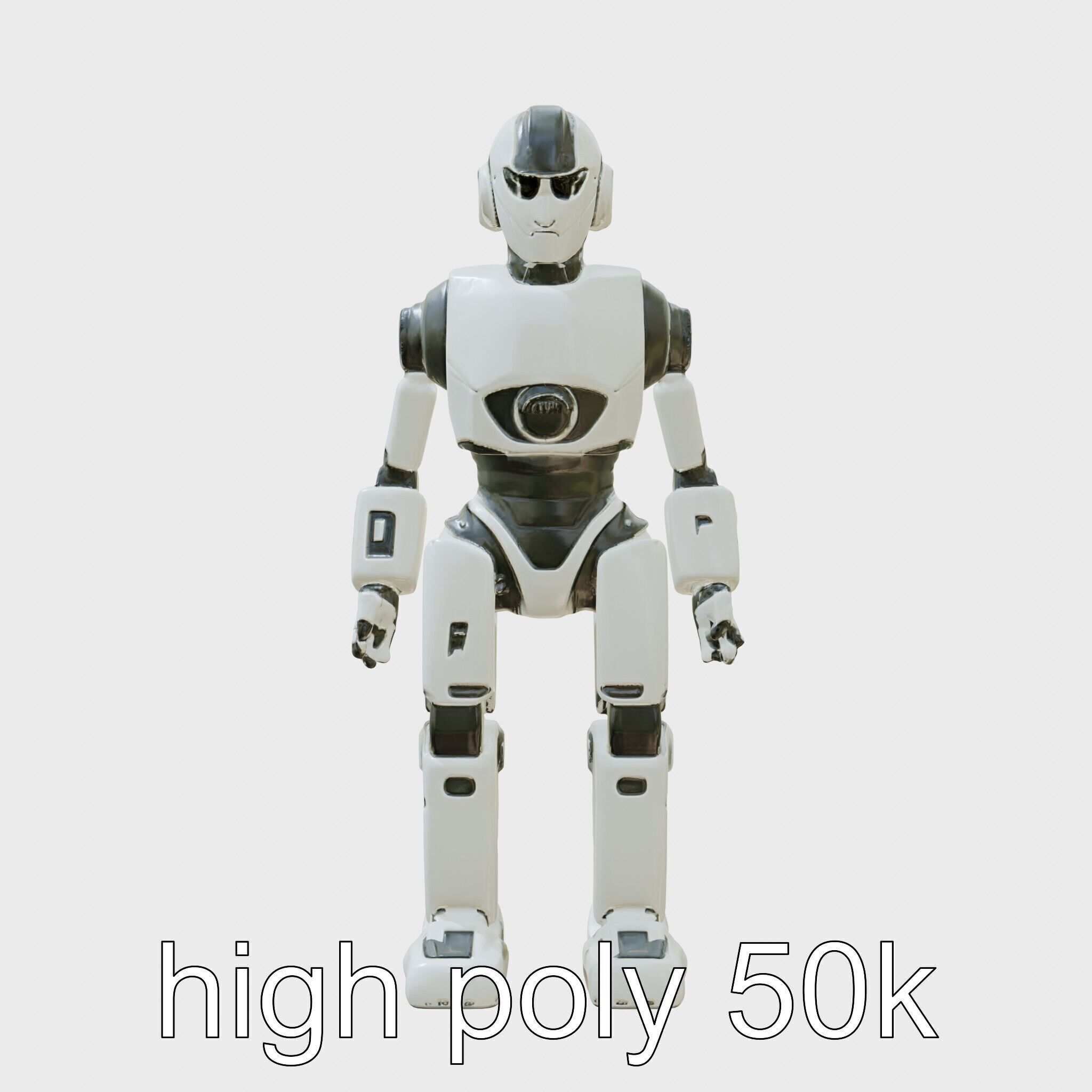 Advanced Humanoid Robot Model for Sci-Fi Projects Low-poly 3D model_17