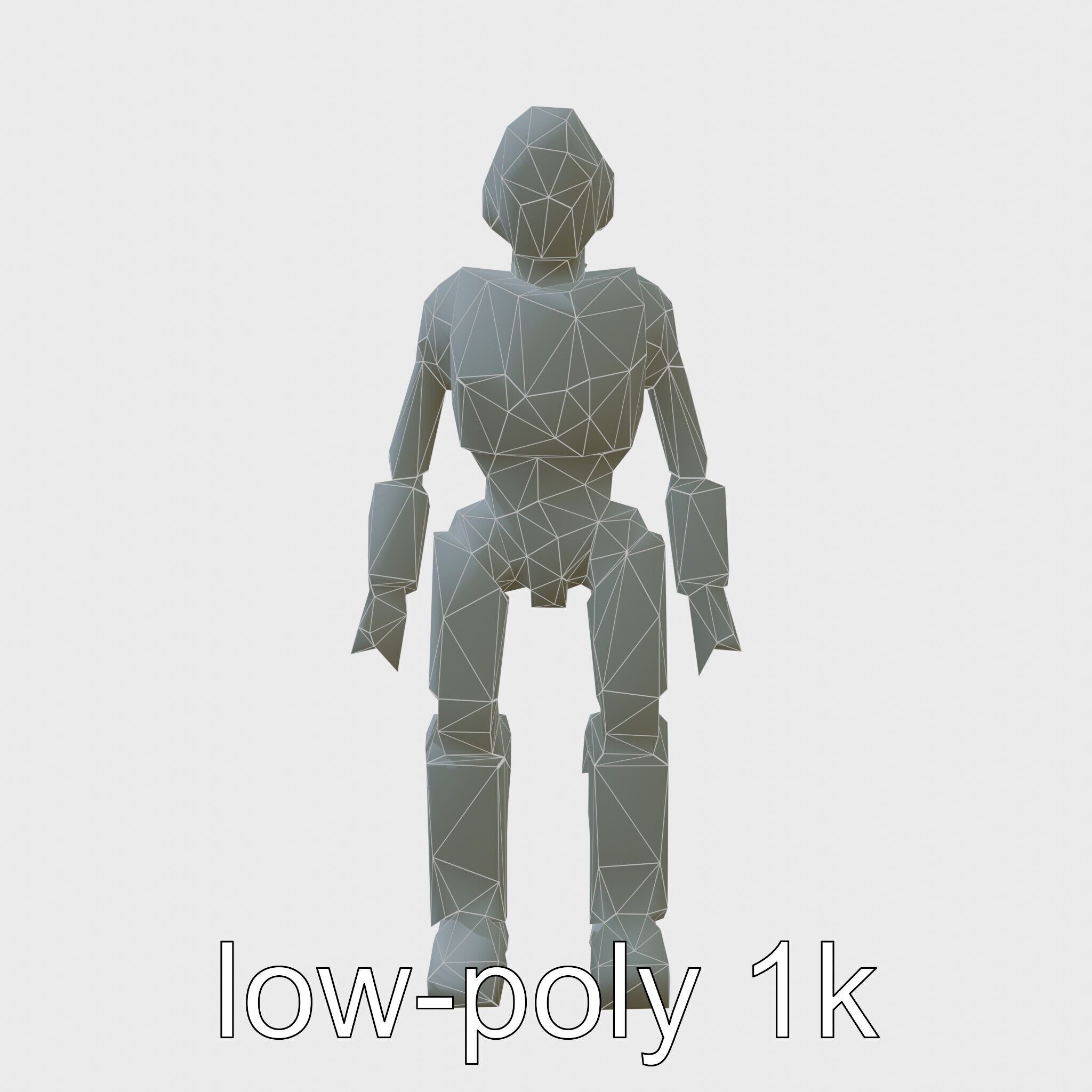 Advanced Humanoid Robot Model for Sci-Fi Projects Low-poly 3D model_10