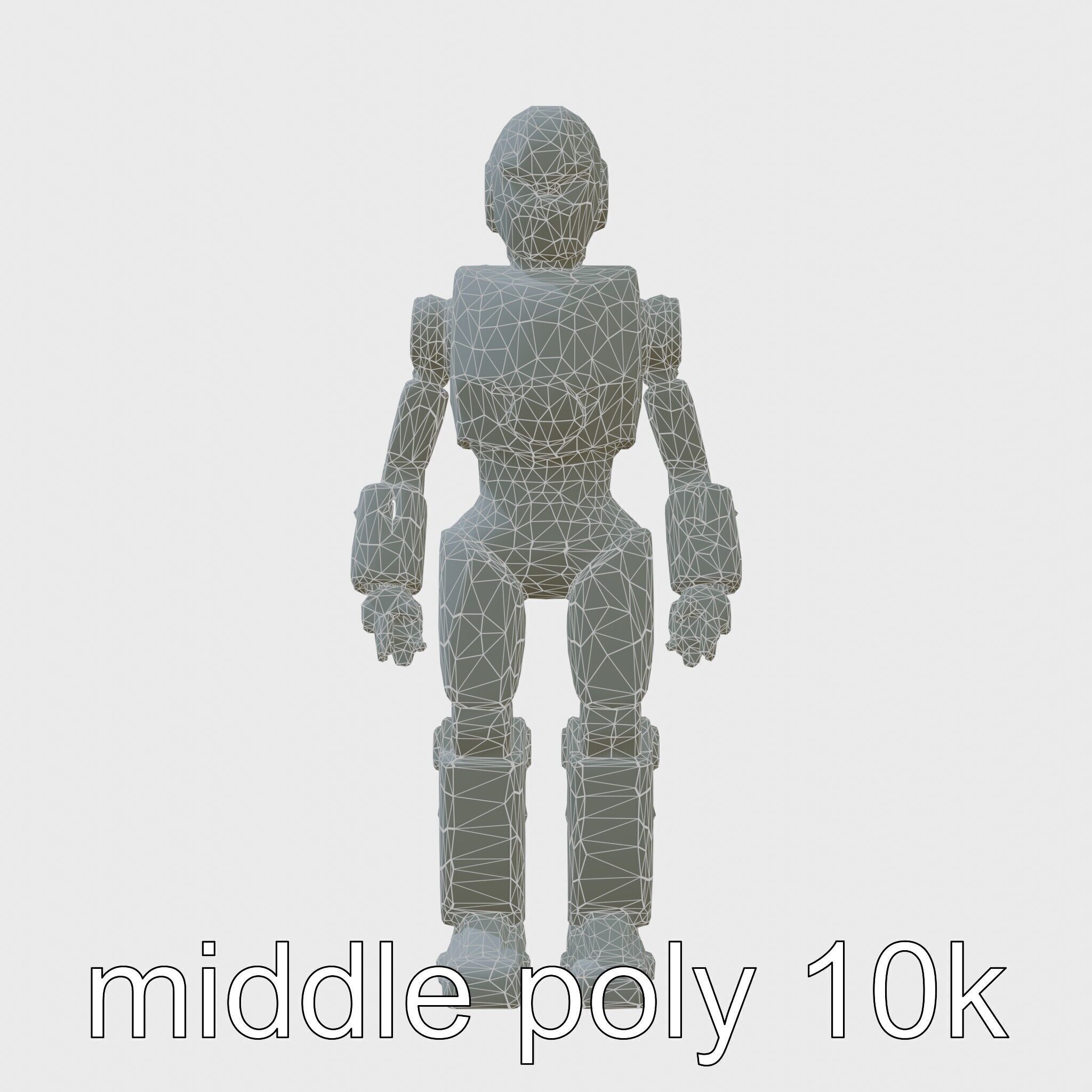 Advanced Humanoid Robot Model for Sci-Fi Projects Low-poly 3D model_22
