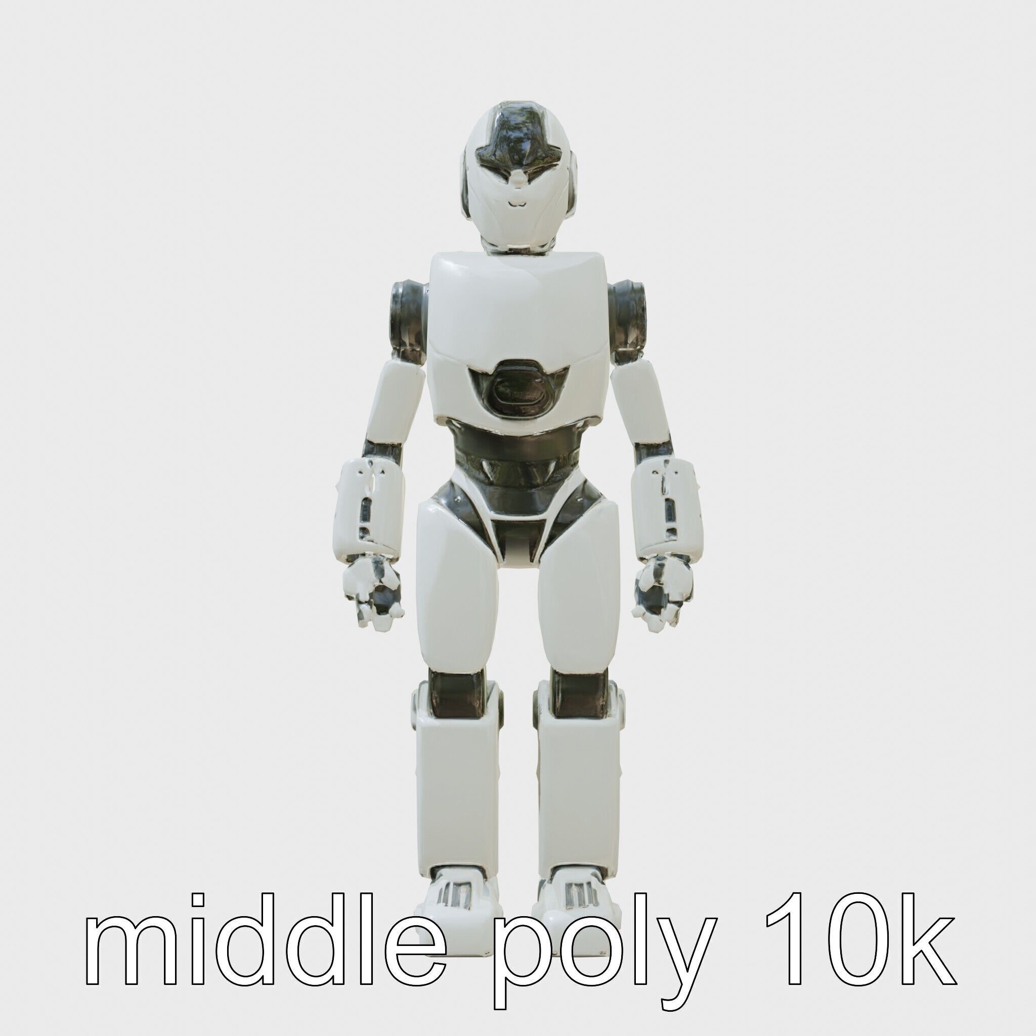 Advanced Humanoid Robot Model for Sci-Fi Projects Low-poly 3D model_12