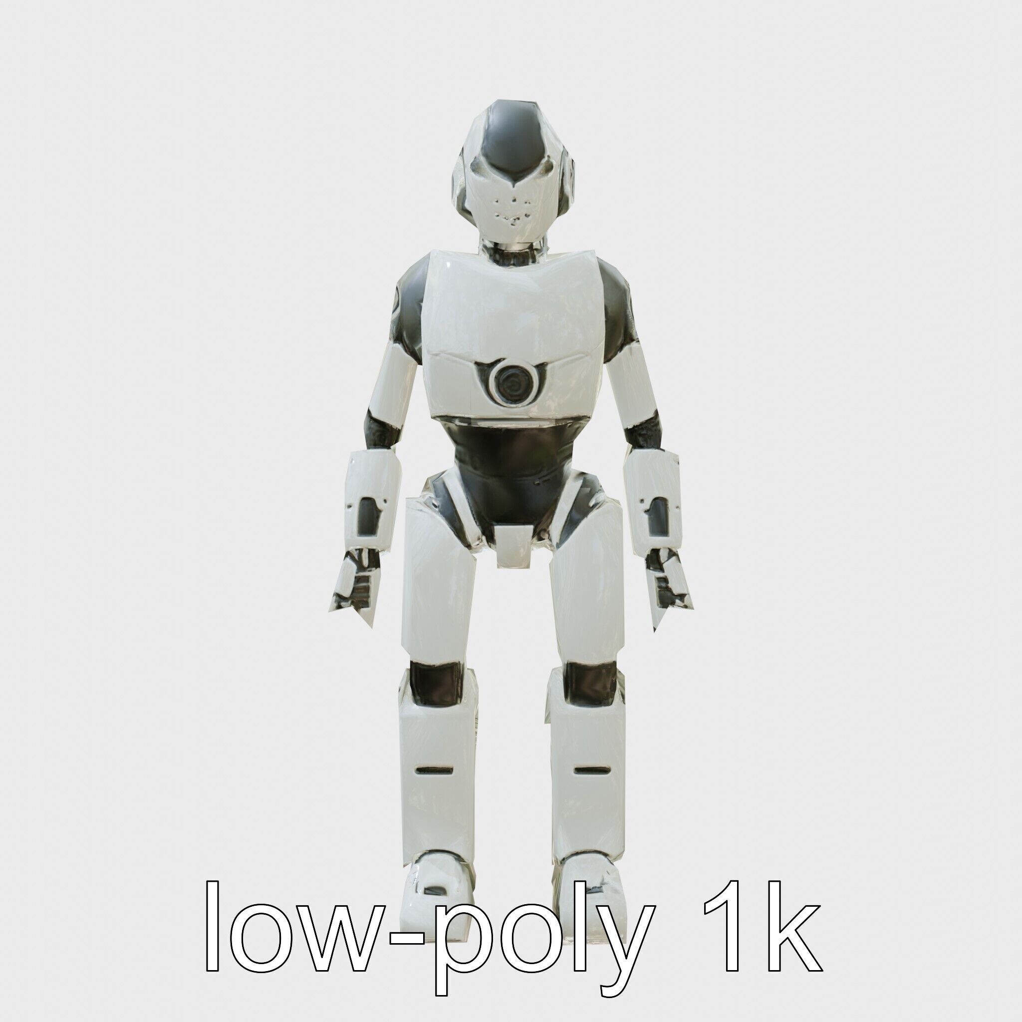 Advanced Humanoid Robot Model for Sci-Fi Projects Low-poly 3D model_7
