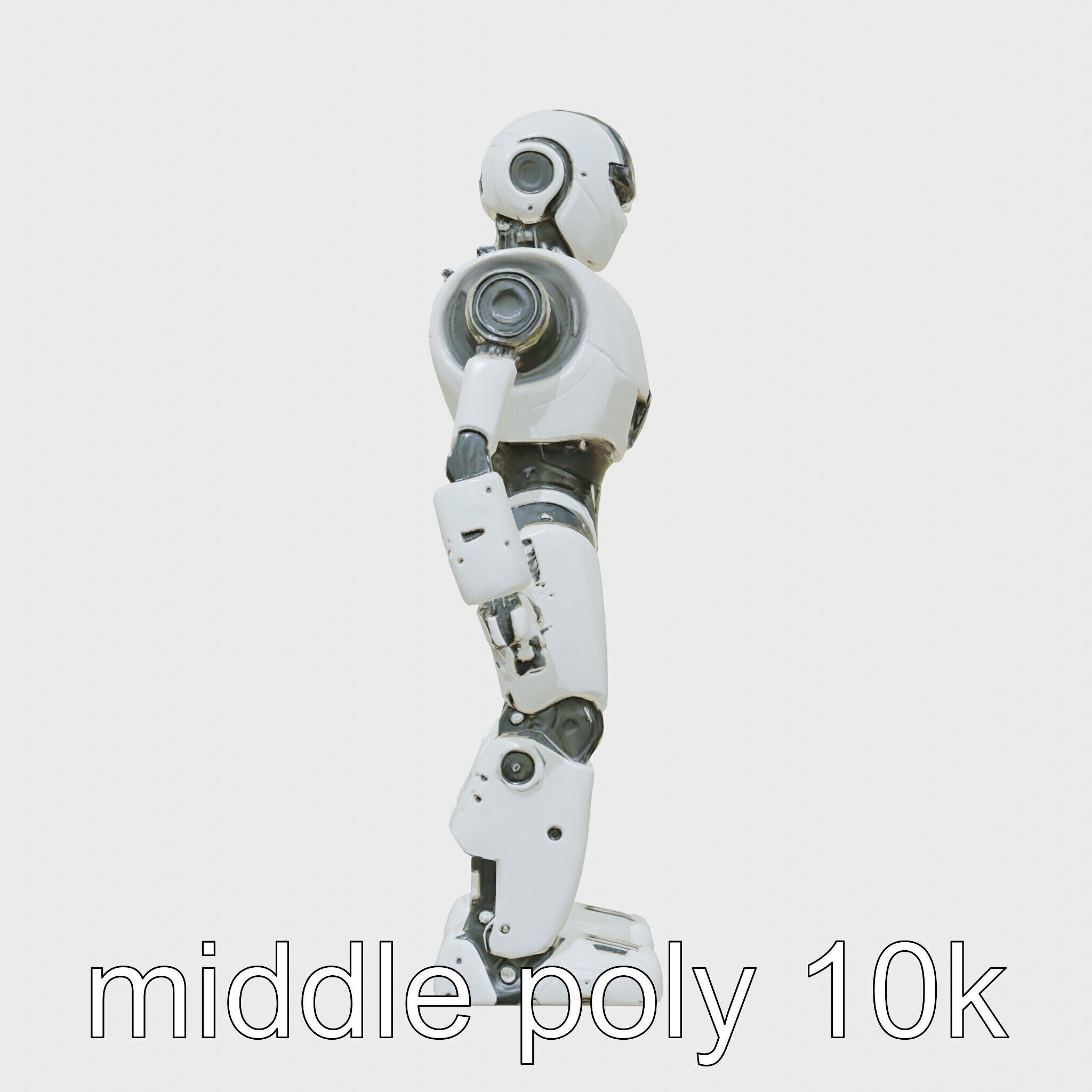 Advanced Humanoid Robot Model for Sci-Fi Projects Low-poly 3D model_24