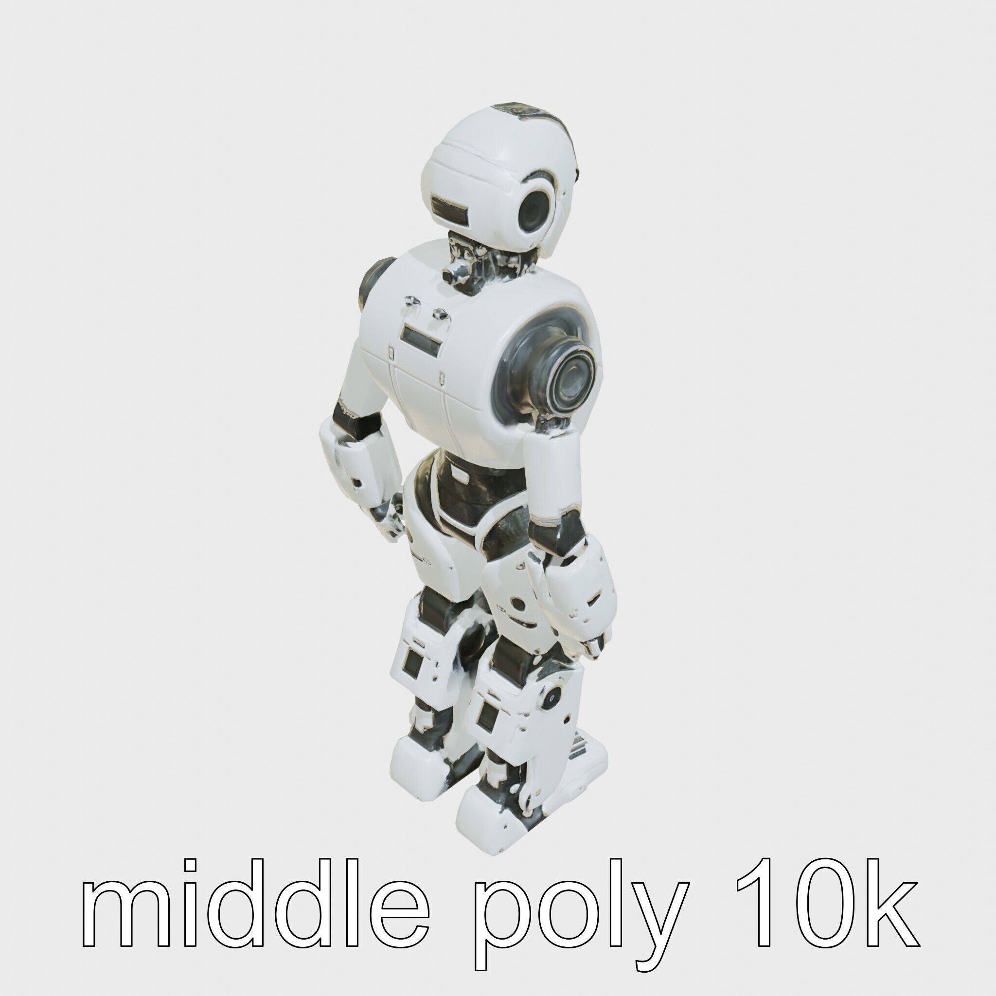 Advanced Humanoid Robot Model for Sci-Fi Projects Low-poly 3D model_15