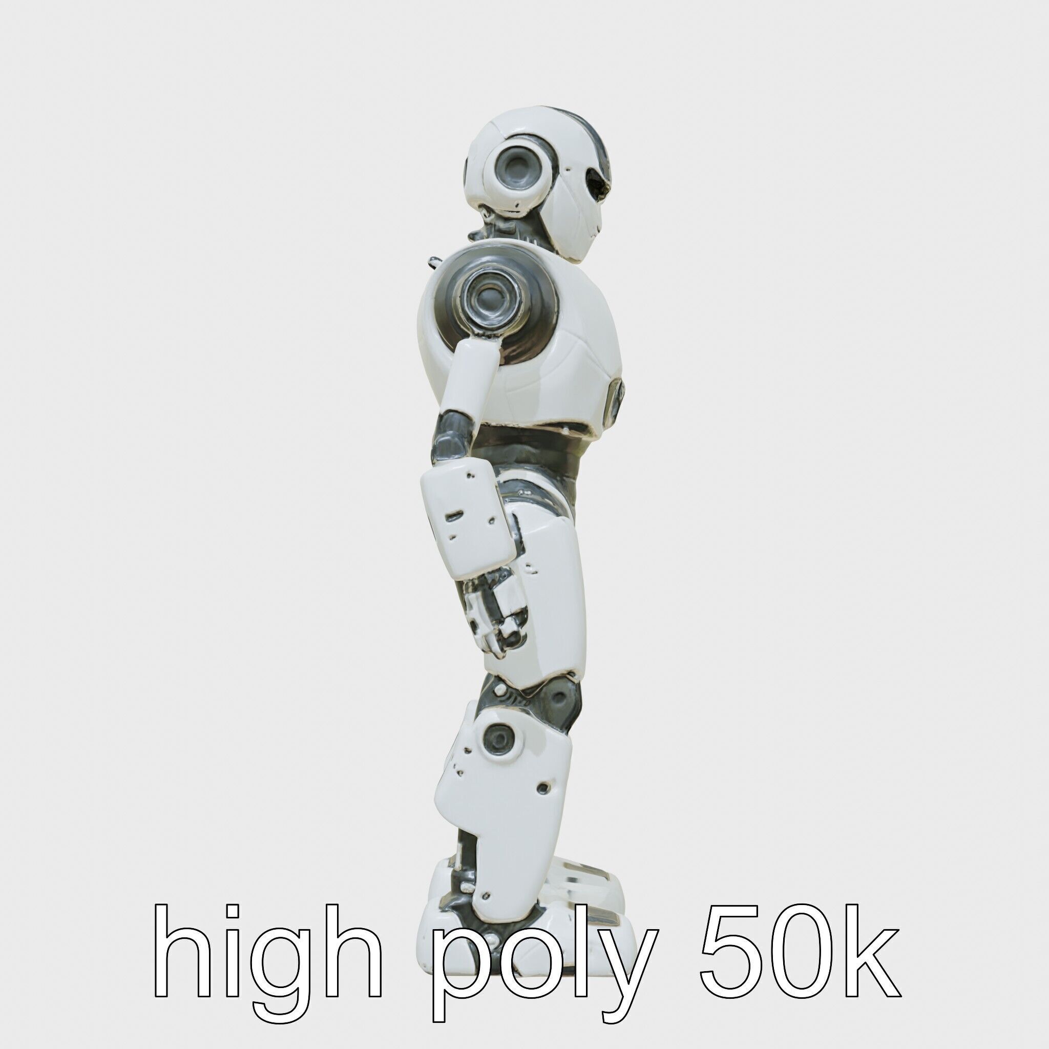 Advanced Humanoid Robot Model for Sci-Fi Projects Low-poly 3D model_5