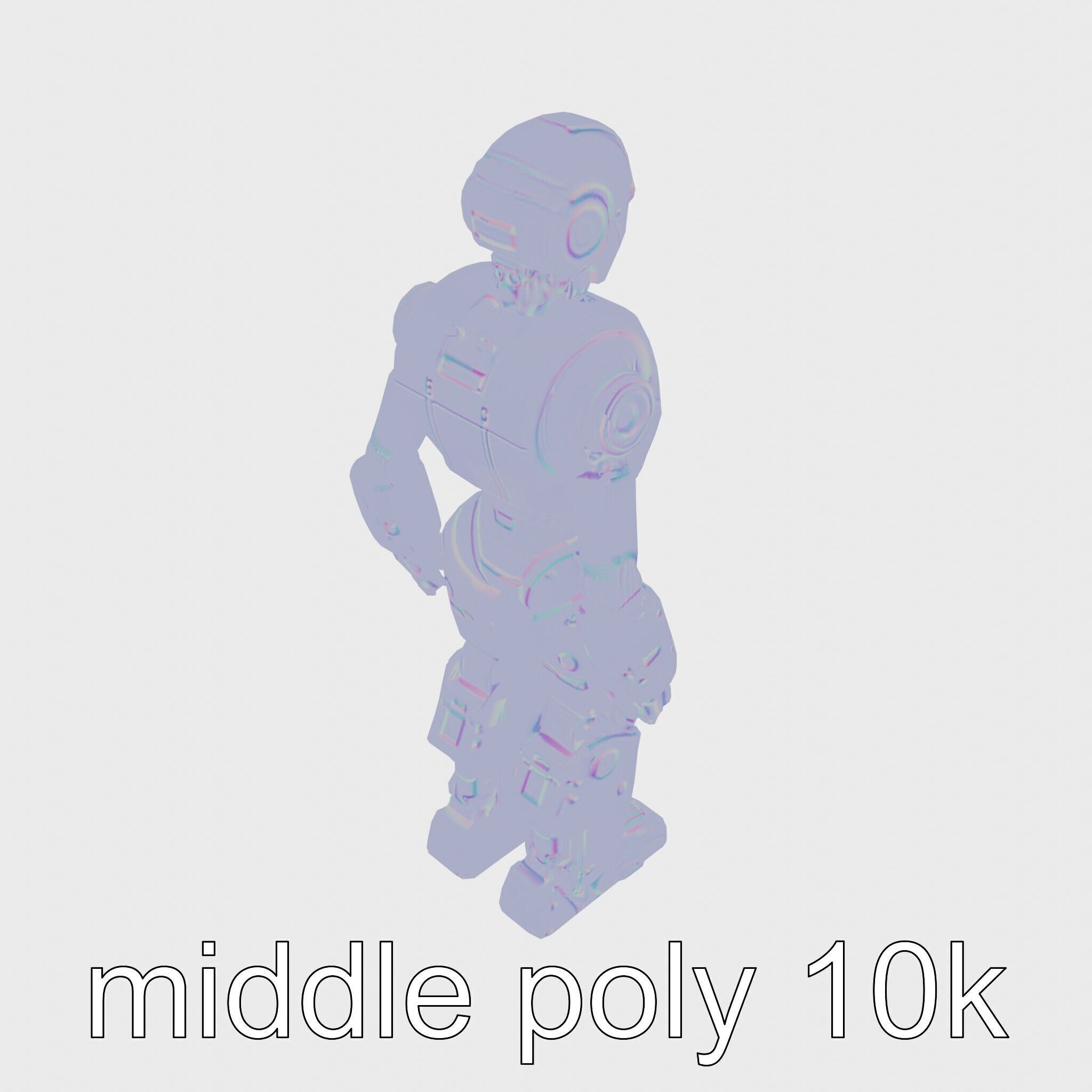 Advanced Humanoid Robot Model for Sci-Fi Projects Low-poly 3D model_14