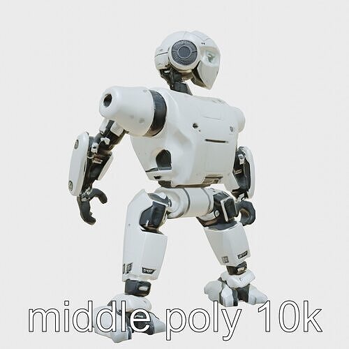 Advanced Humanoid Robot with Articulated Joints Low-poly 3D model