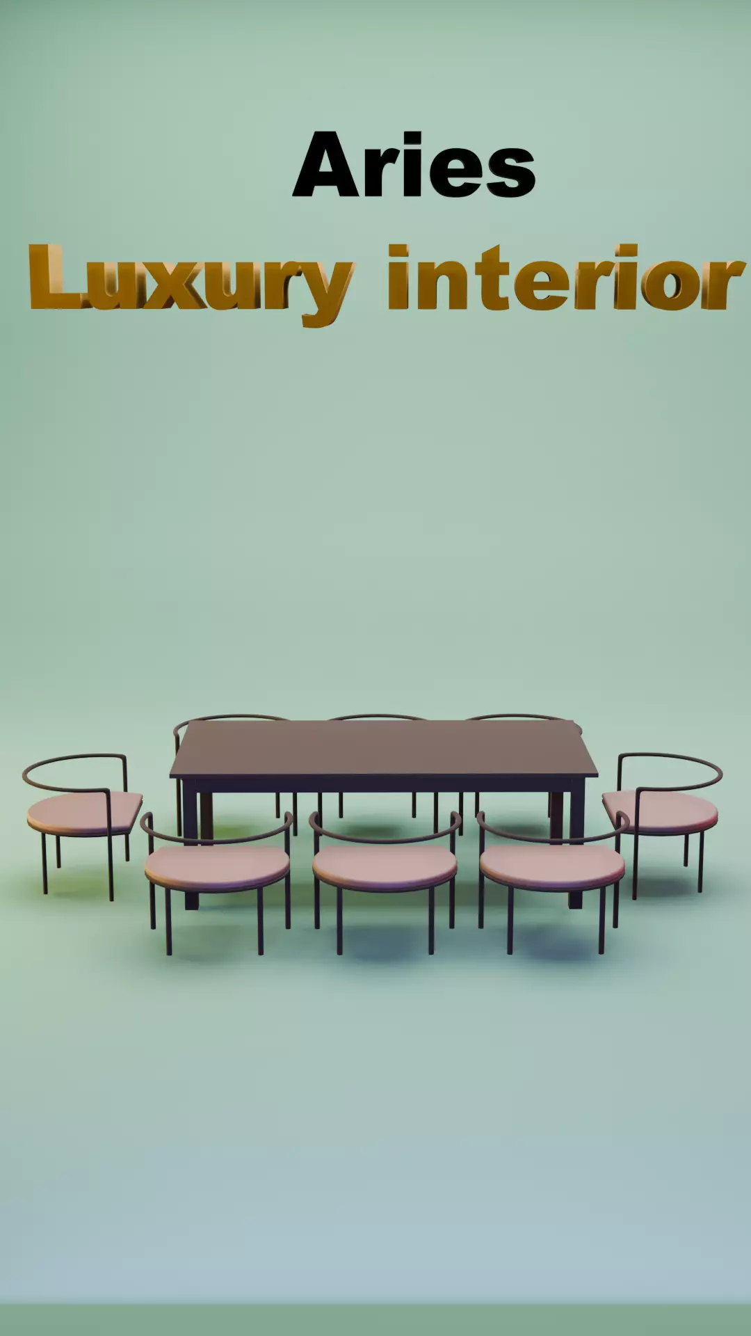 Luxury interior Table and Chair - Aries Free 3D model