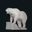 Polar bear standing on ice cube stl 3D print model