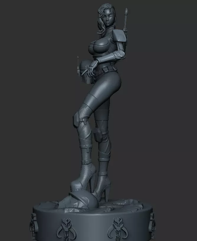mandalorian woman  3D print model_0