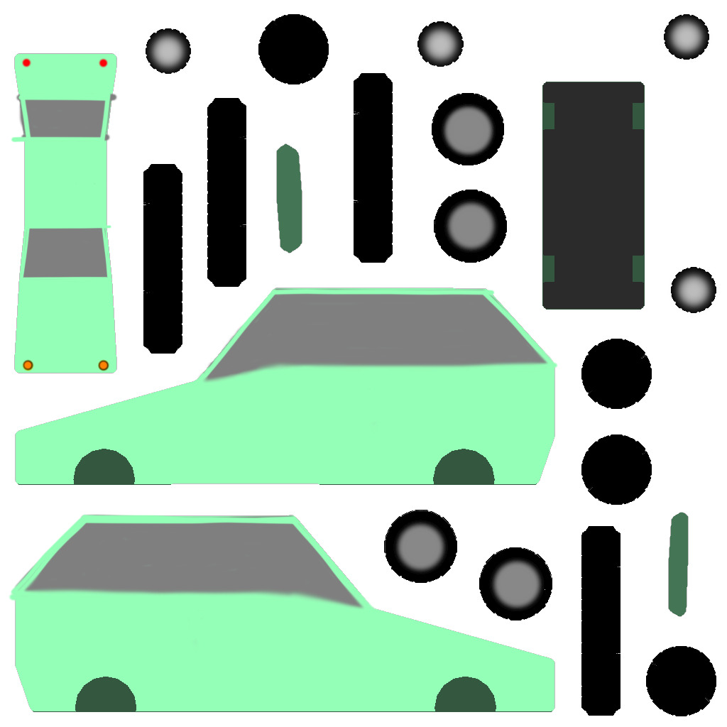 Low Poly Simple Car - Game Ready 3D model_5