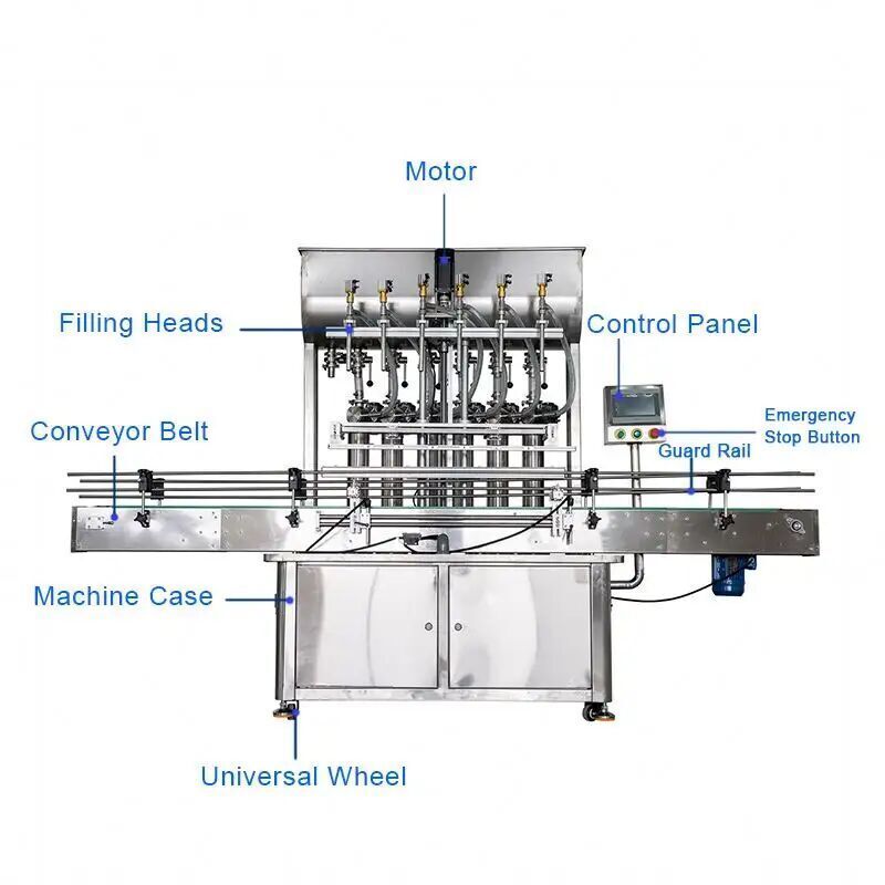 Automatic 8-Head Liquid Filling Machine with Precision Control 3D model_3