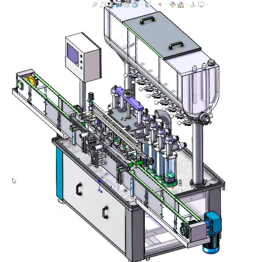 Automatic 8-Head Liquid Filling Machine with Precision Control 3D model_10