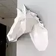 horse head low poly wall mount decor STL