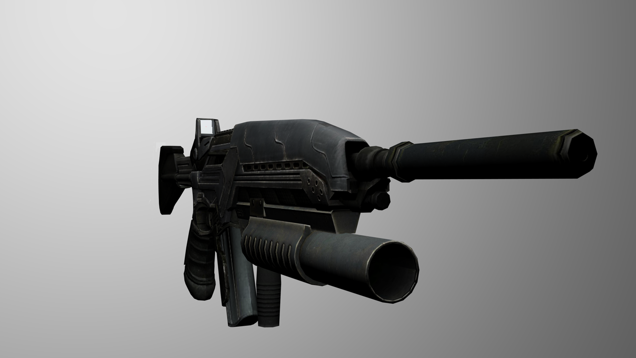 Modern Assault Rifle Accesories Low-poly 3D model_1