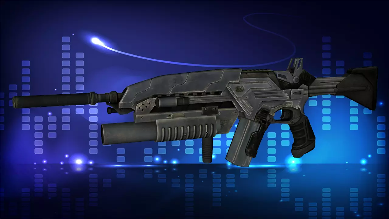 Modern Assault Rifle Accesories Low-poly 3D model_0