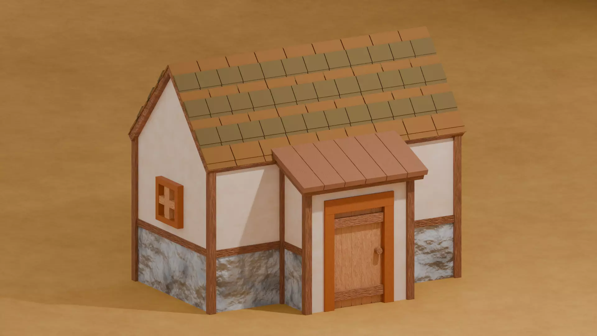 Medieval House Design 3 Low-poly 3D model_0