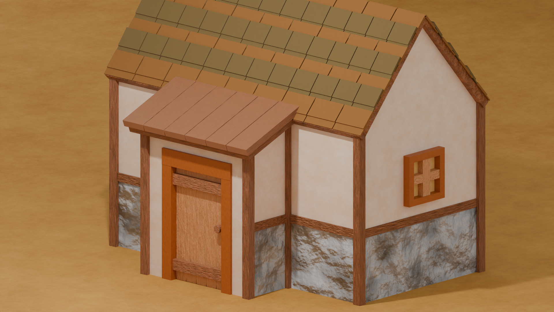 Medieval House Design 3 Low-poly 3D model_9