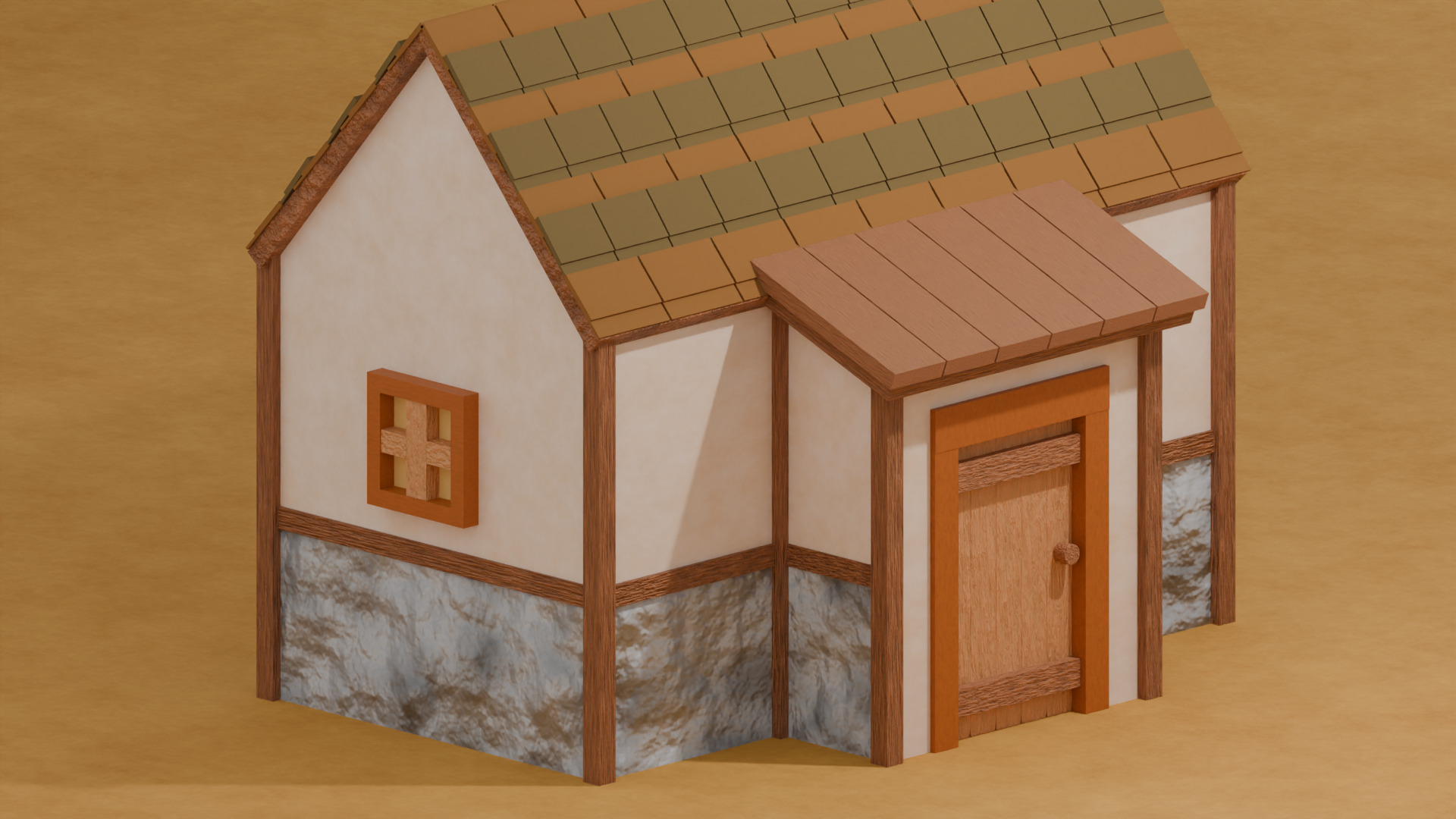 Medieval House Design 3 Low-poly 3D model_7