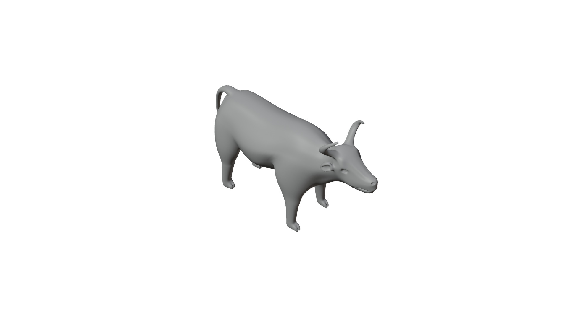 Low Poly Buffalo 3D model_2