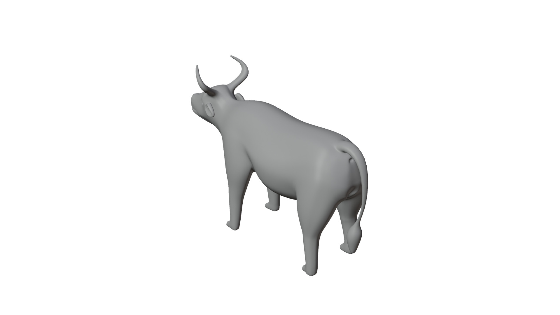 Low Poly Buffalo 3D model_1