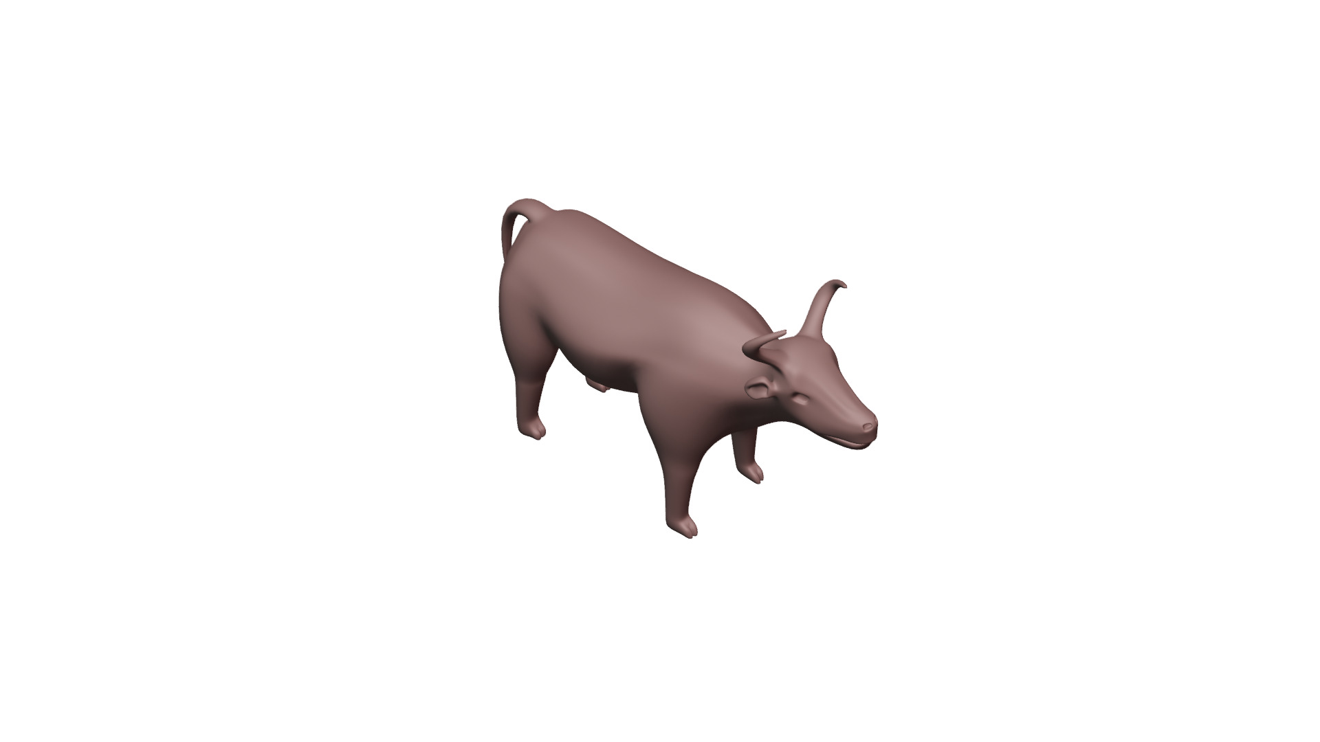 Low Poly Buffalo 3D model_3