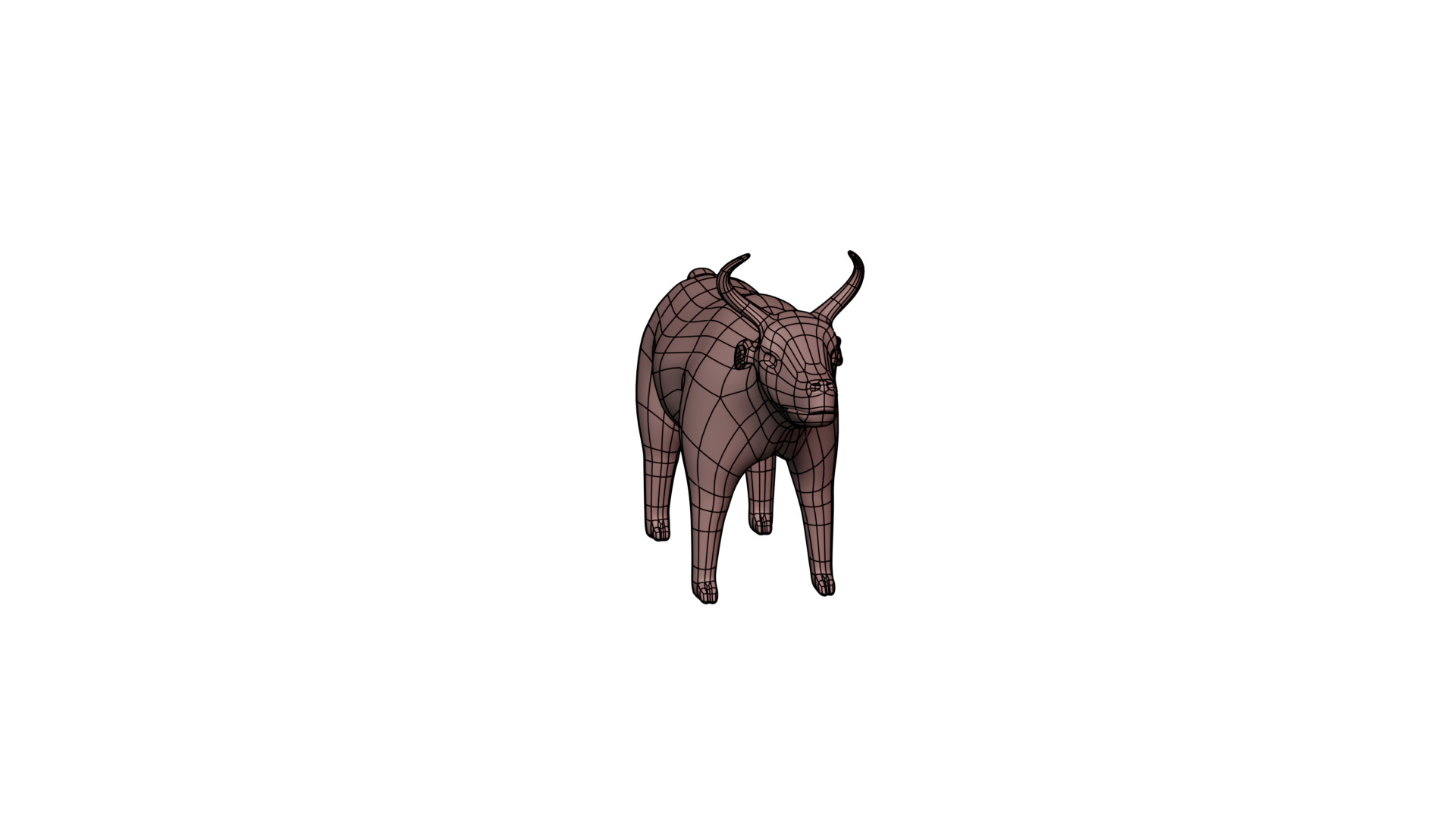 Low Poly Buffalo 3D model_4