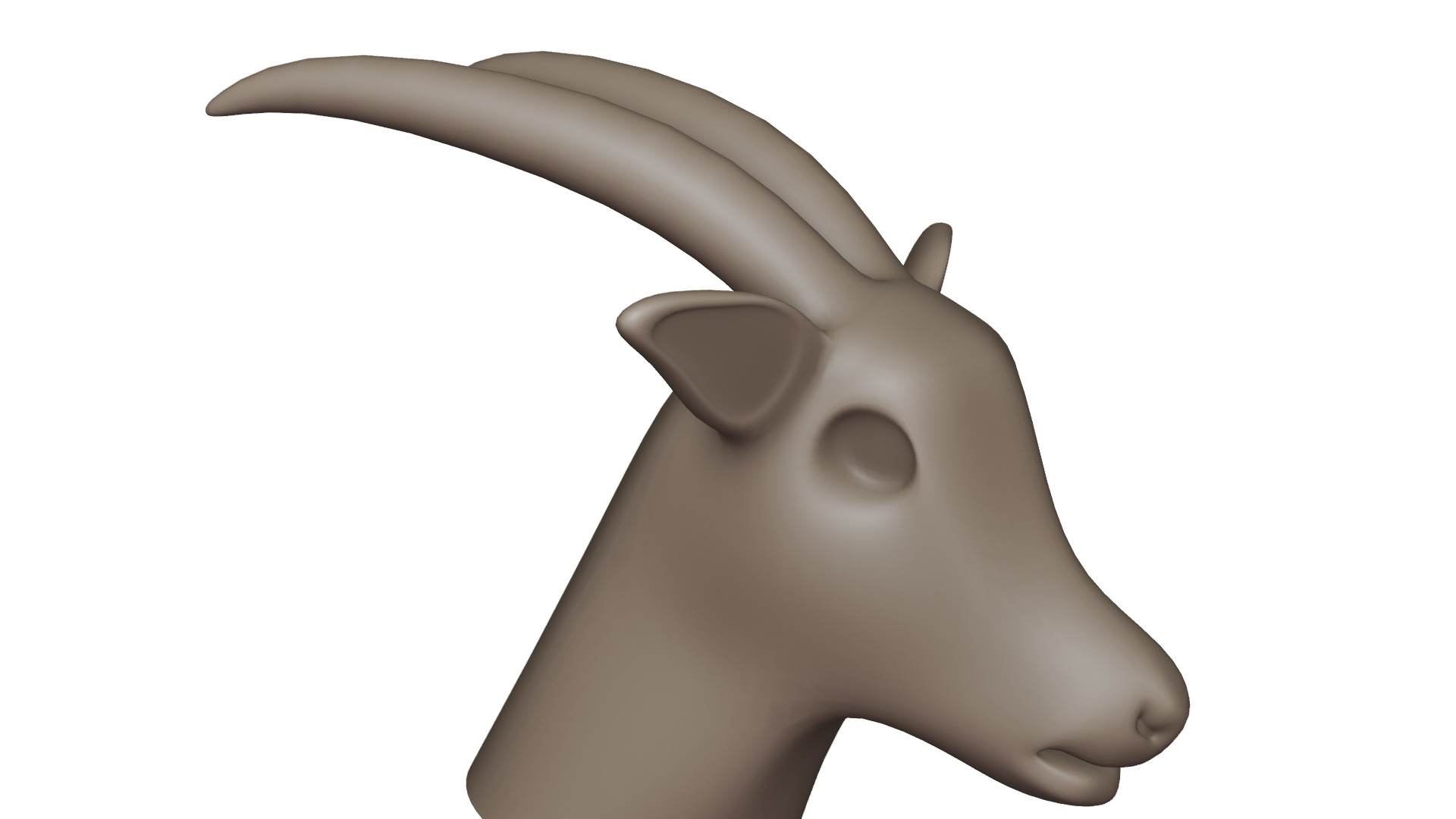 Low Poly Goat Head - Decorative 3D Model 3D model_2