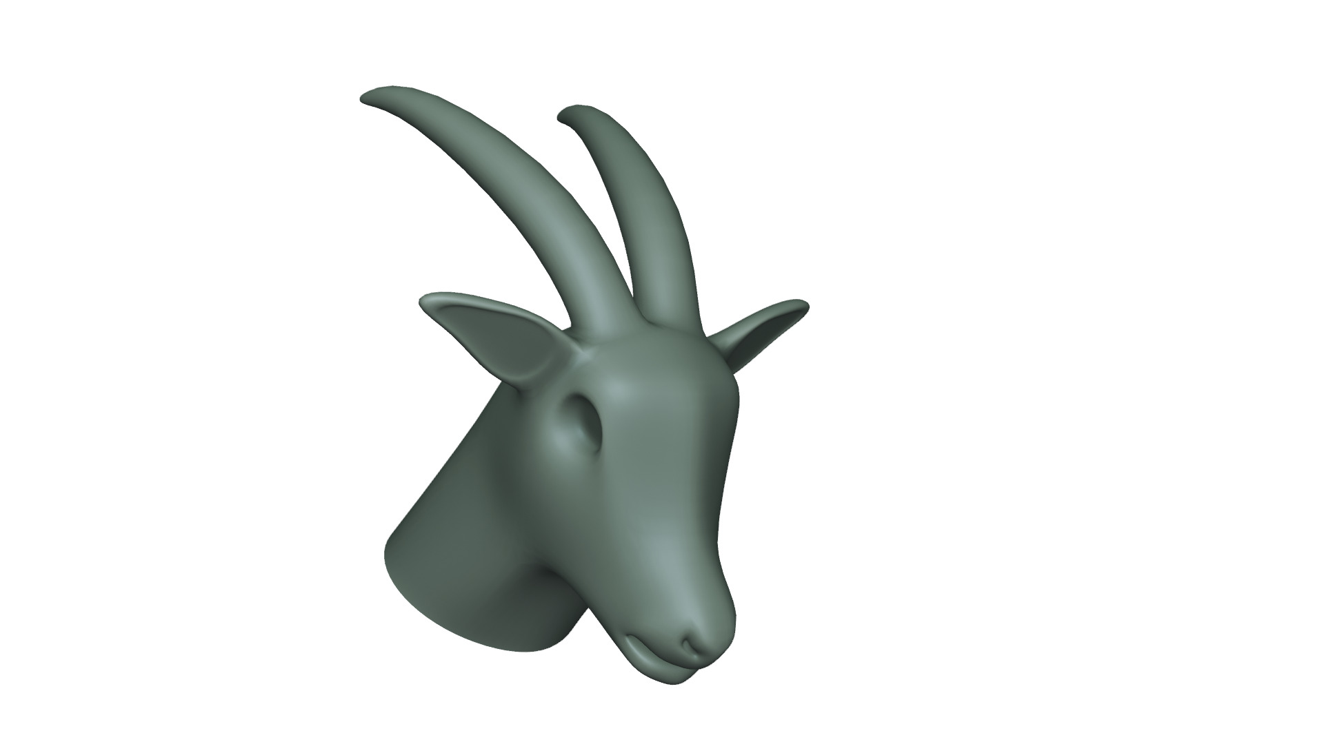 Low Poly Goat Head - Decorative 3D Model 3D model_3