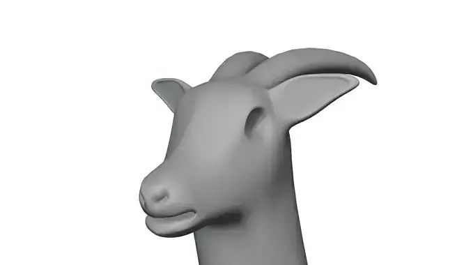 Low Poly Goat Head - Decorative 3D Model