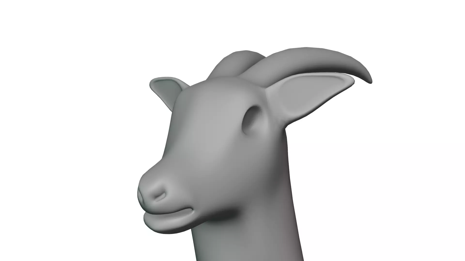 Low Poly Goat Head - Decorative 3D Model 3D model_0