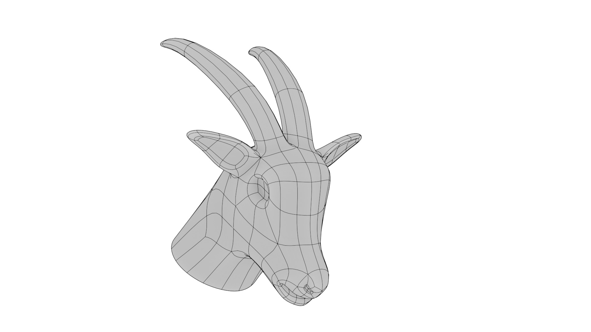Low Poly Goat Head - Decorative 3D Model 3D model_4