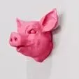 Pig head wall mount STL 3D print model