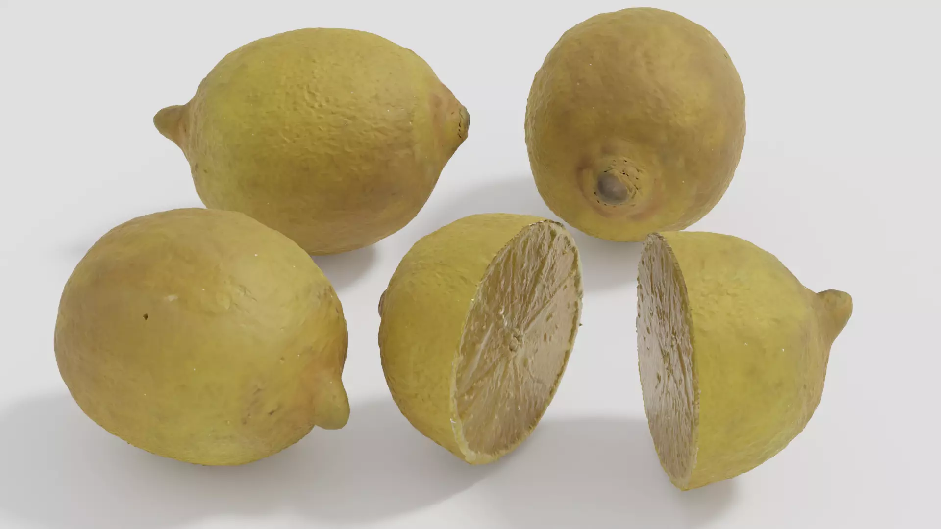 Realistic highly detailed lemons Free low-poly 3D model