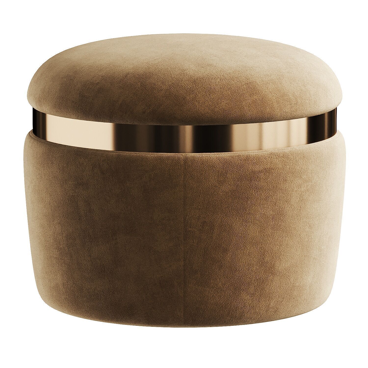 gold pouf 3D model_1