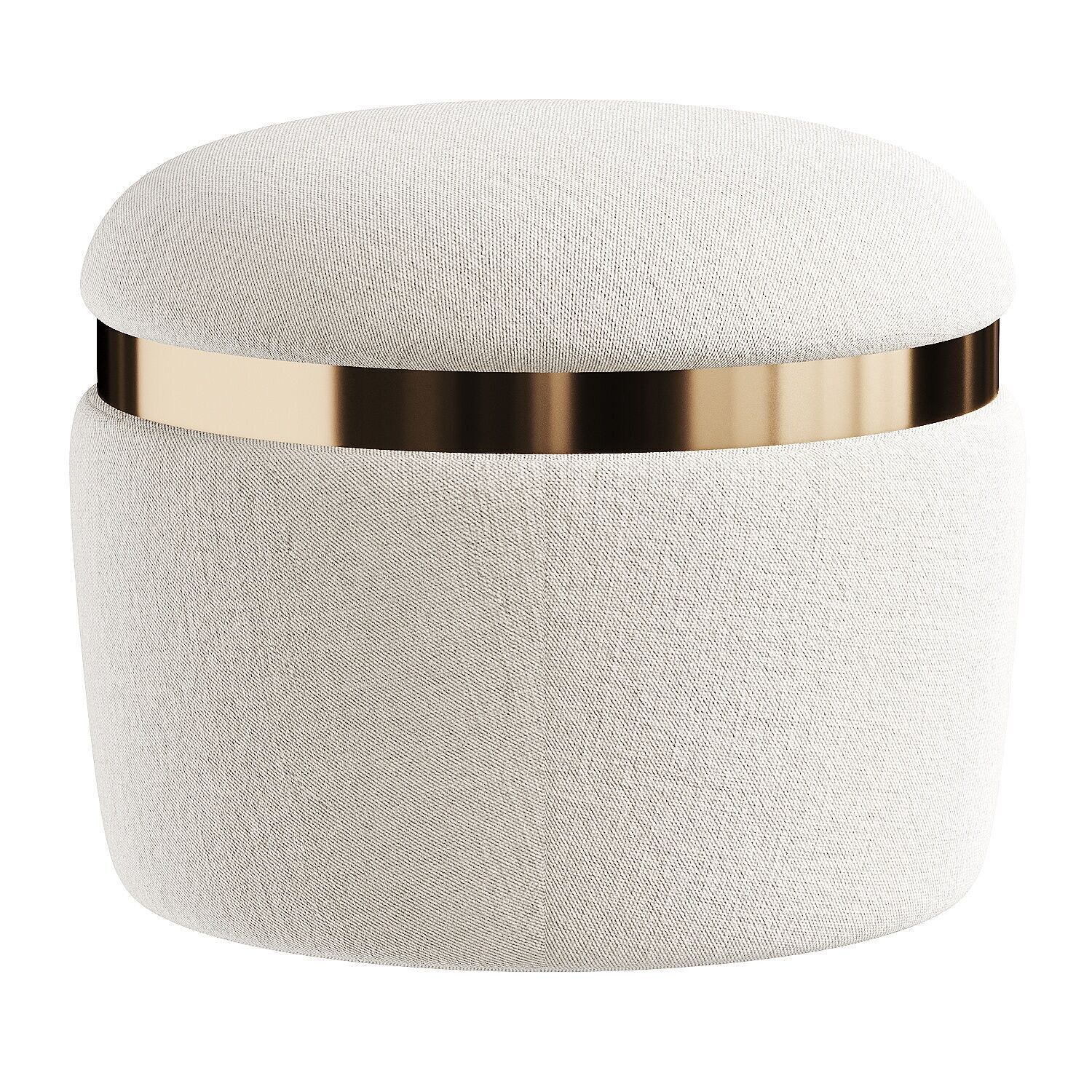 gold pouf 3D model_4