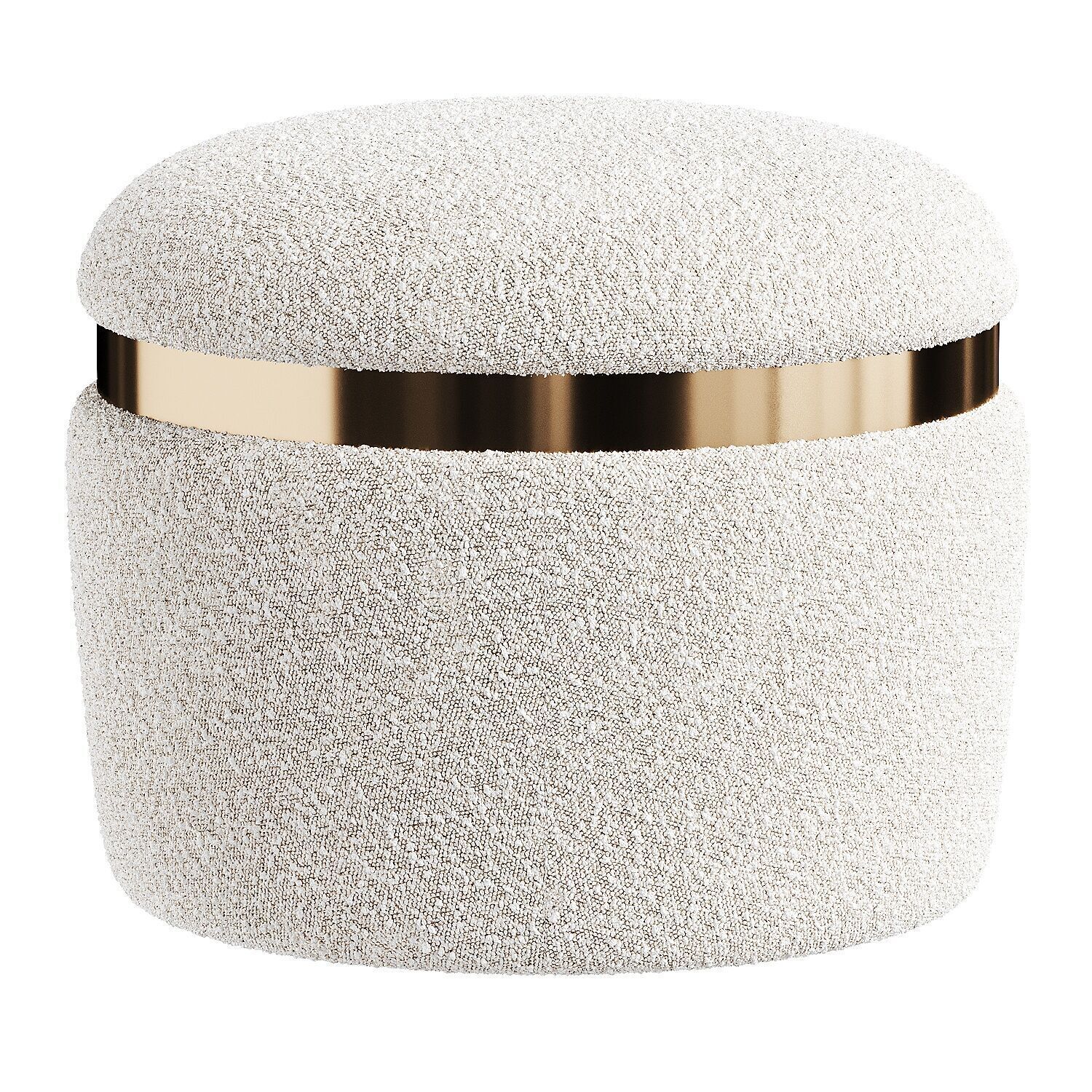 gold pouf 3D model_2