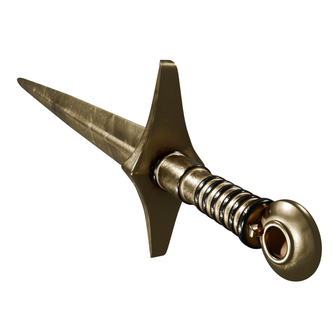 Gold Sword 3D model_2
