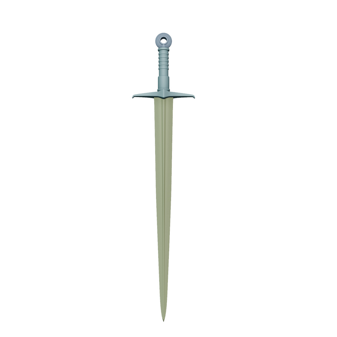 Gold Sword 3D model_3