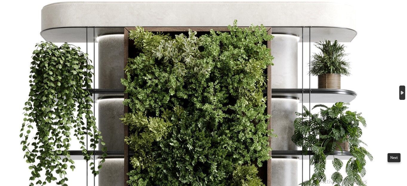 Plants set partition - Vertical Garden wall plant 105 3D model_6