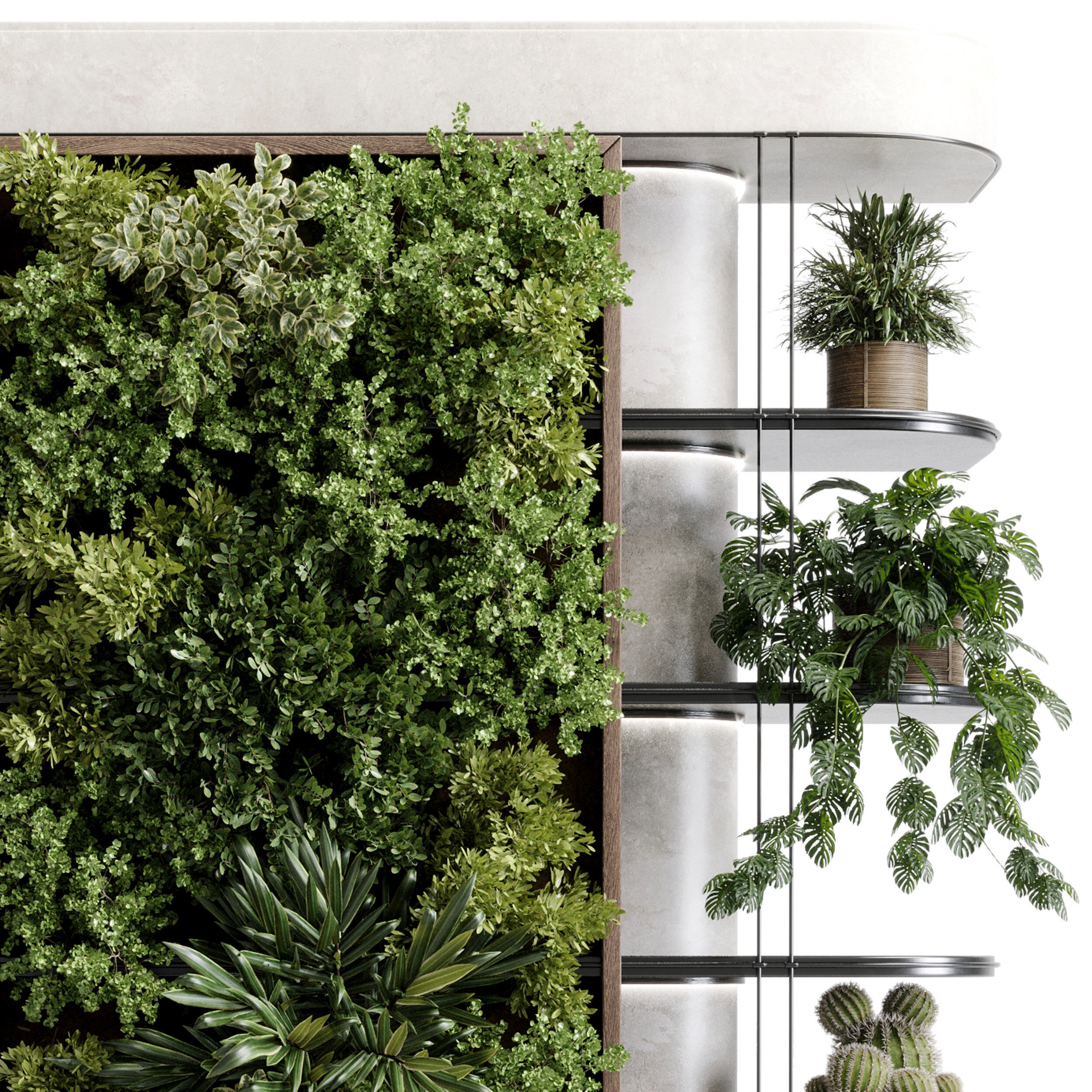 Plants set partition - Vertical Garden wall plant 105 3D model_3