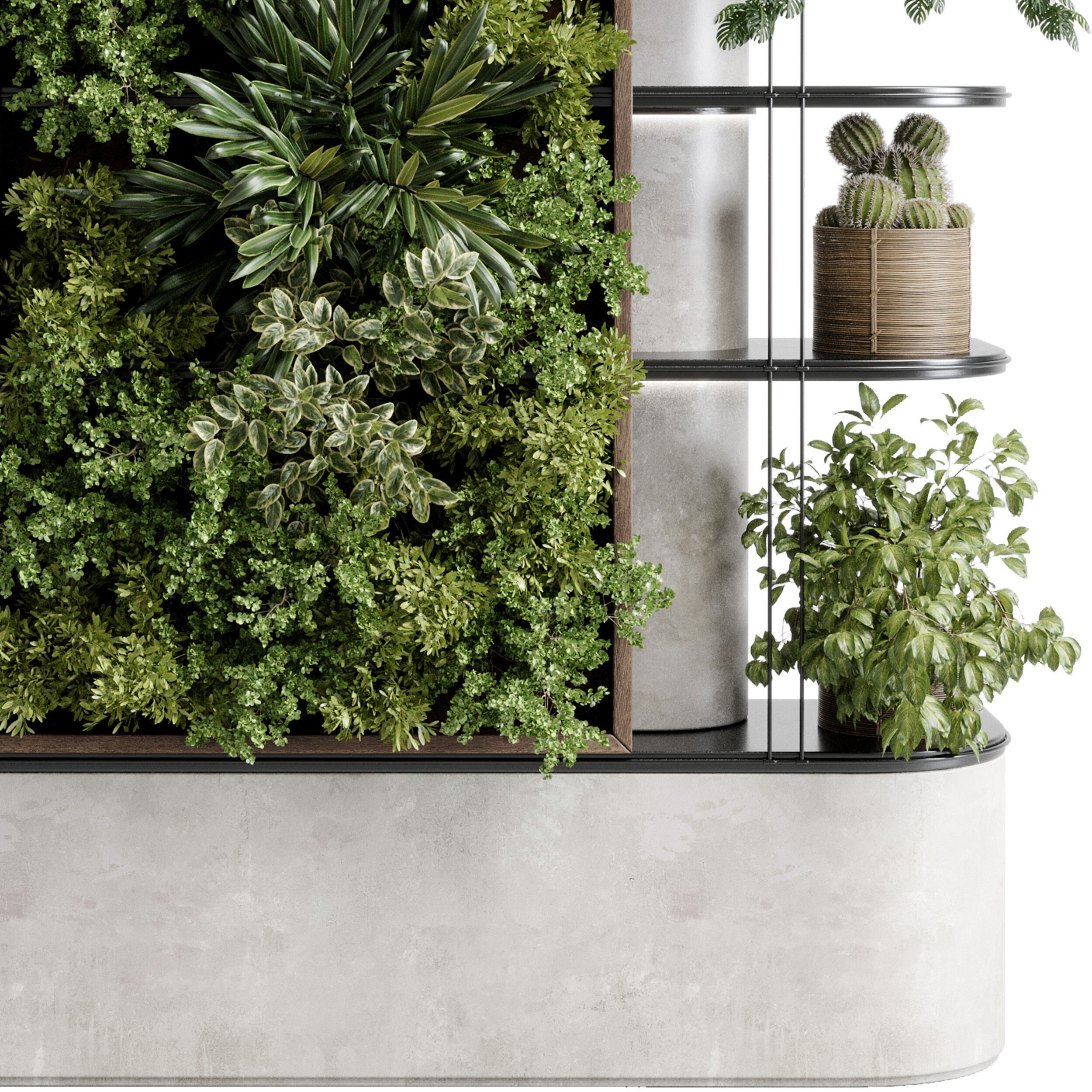 Plants set partition - Vertical Garden wall plant 105 3D model_2