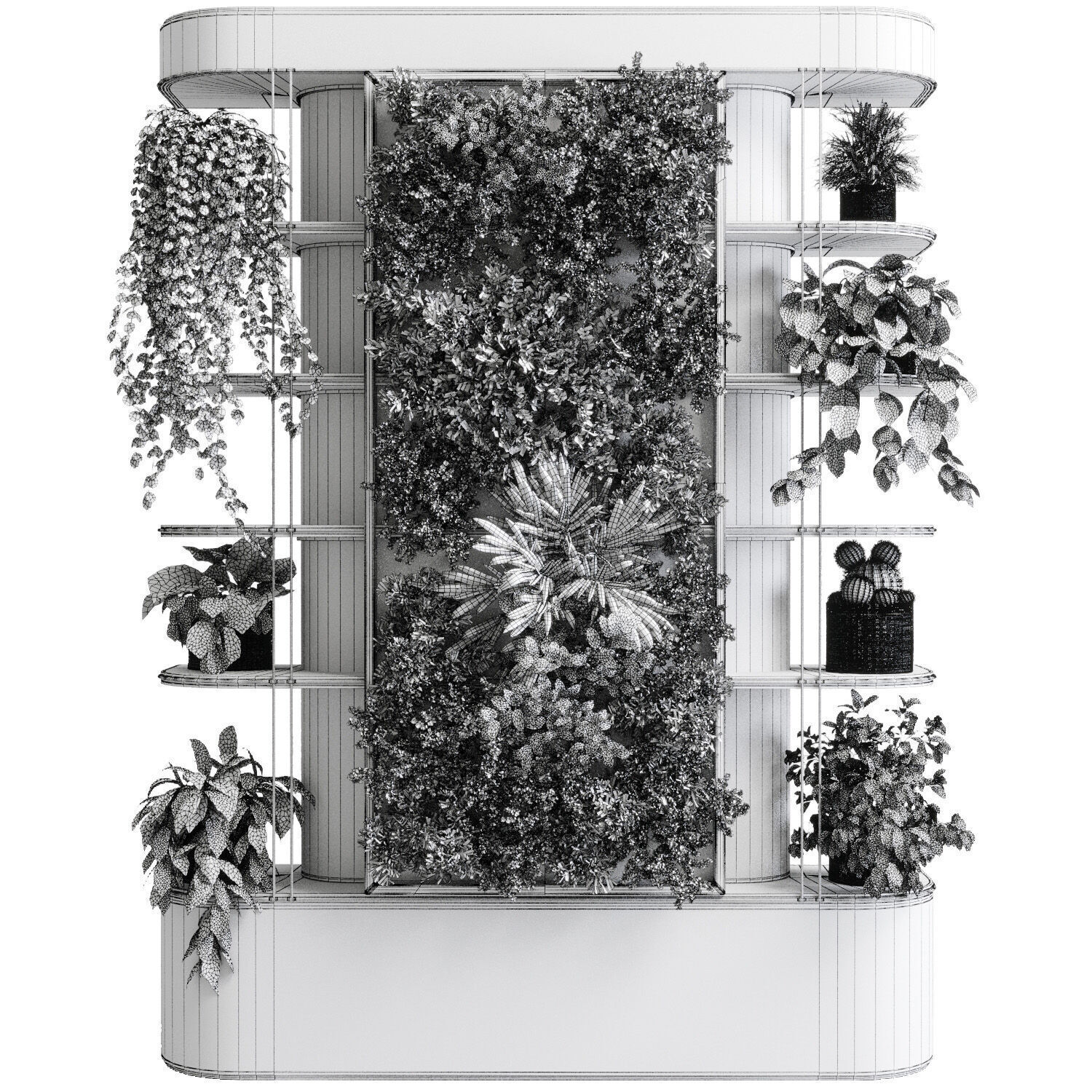 Plants set partition - Vertical Garden wall plant 105 3D model_5