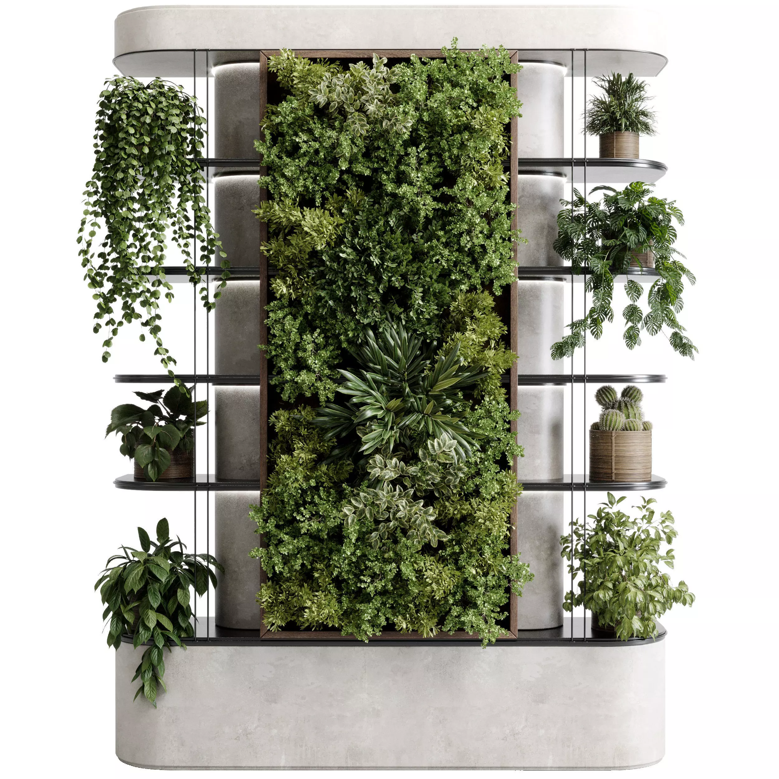 Plants set partition - Vertical Garden wall plant 105 3D model_0