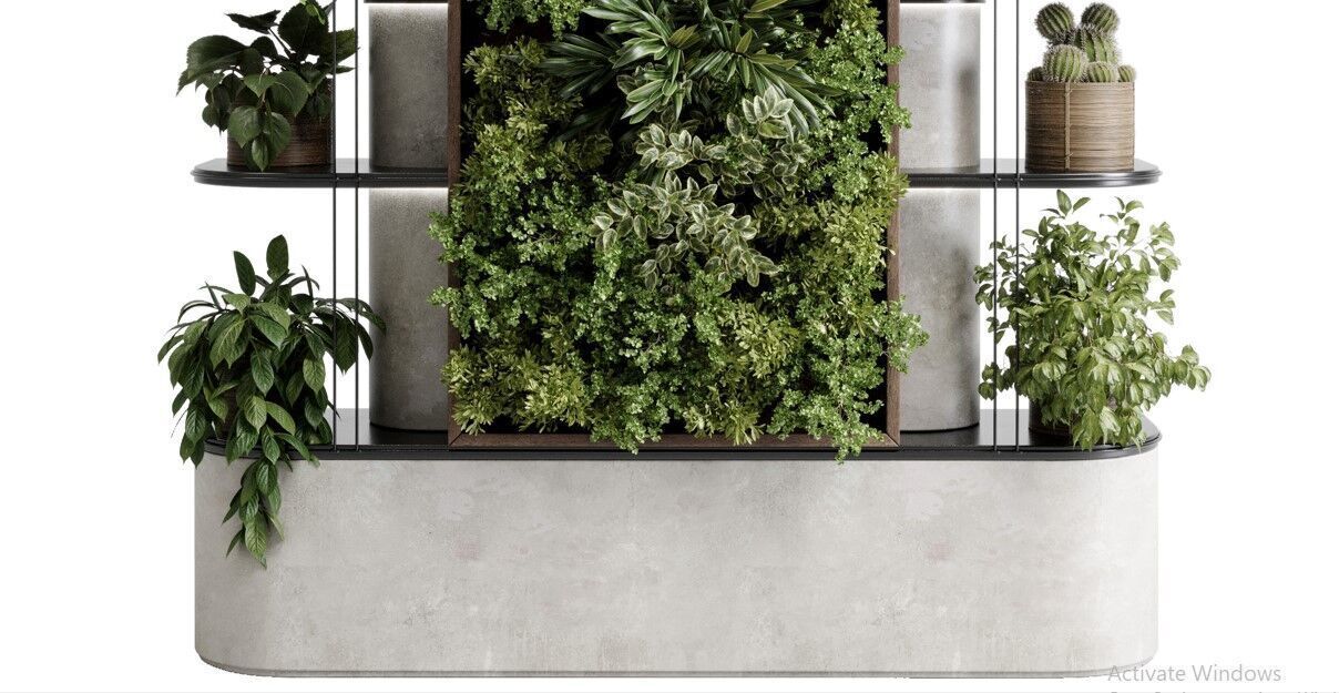 Plants set partition - Vertical Garden wall plant 105 3D model_7