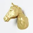 Horse head looking to the left wall mount STL 3D print model_4
