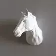 Horse head looking to the left wall mount STL 3D print model_0
