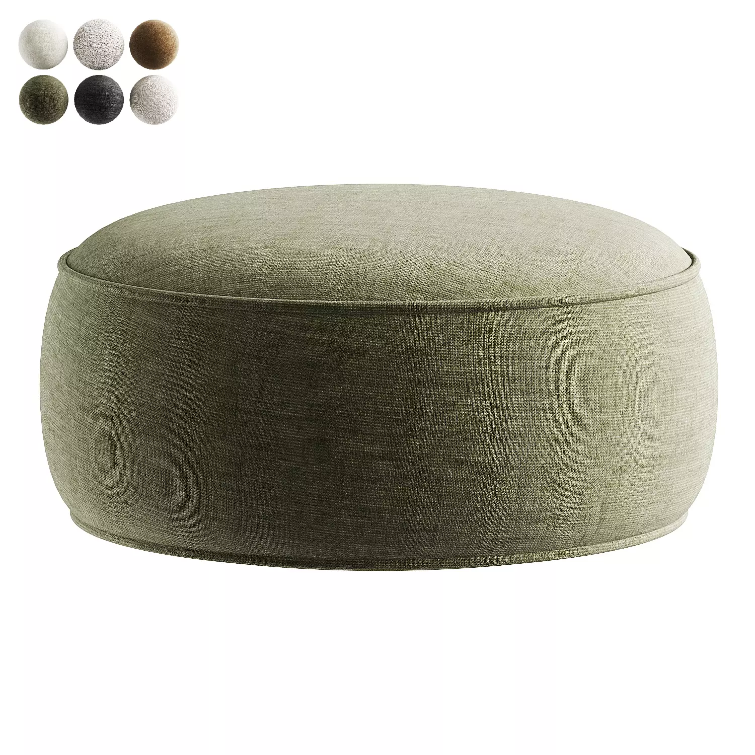green pouf 3D model_0